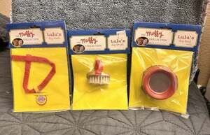 Muffy VanderBear Lulu's Dog Accessories Dog Bowl, Leash, & Brush